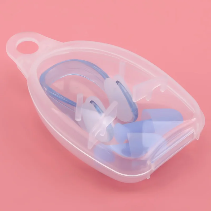 

Swimming Soft Silicone Swimming Pool Accessories Nose Clips+2 Ear Plugs Earplugs Set Solid Color Water Sports Swim Accessory