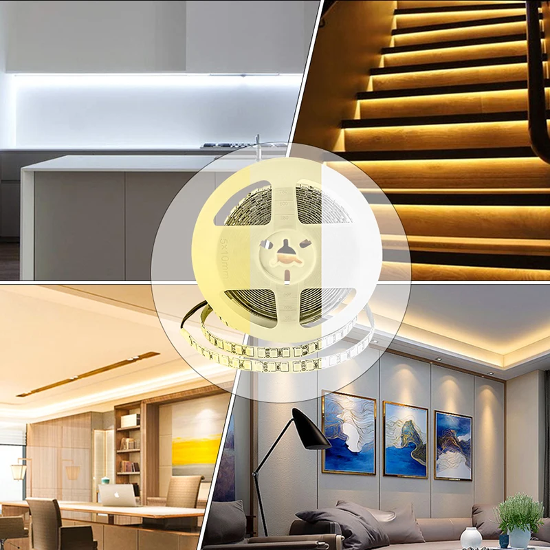 

EeeToo Flexible 5054 LED Strip Light DC12V Ribbon Tape Backlight Atmosphere Strip LED Night Light for Bedroom Lampara Warm White