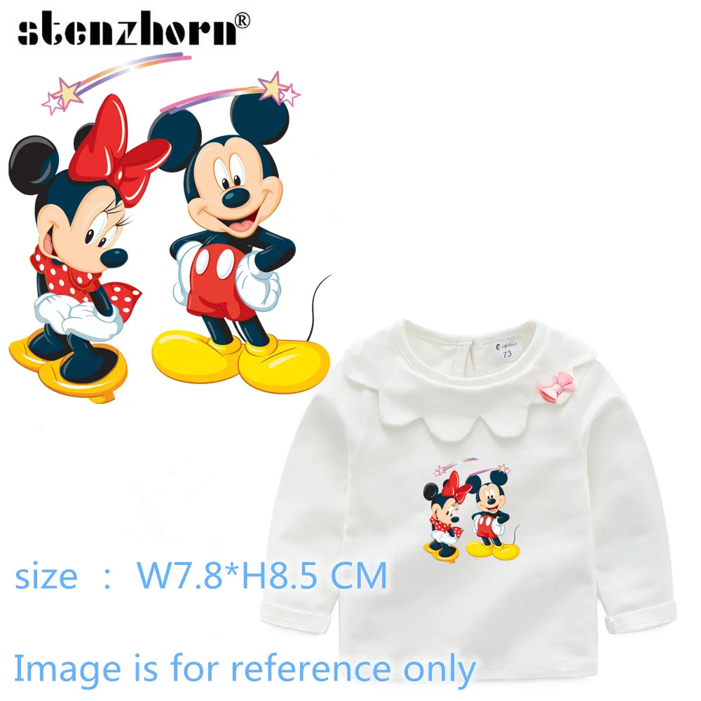 Наклейки с Микки и Минни теплопередача для одежды утюжок плавная футболка