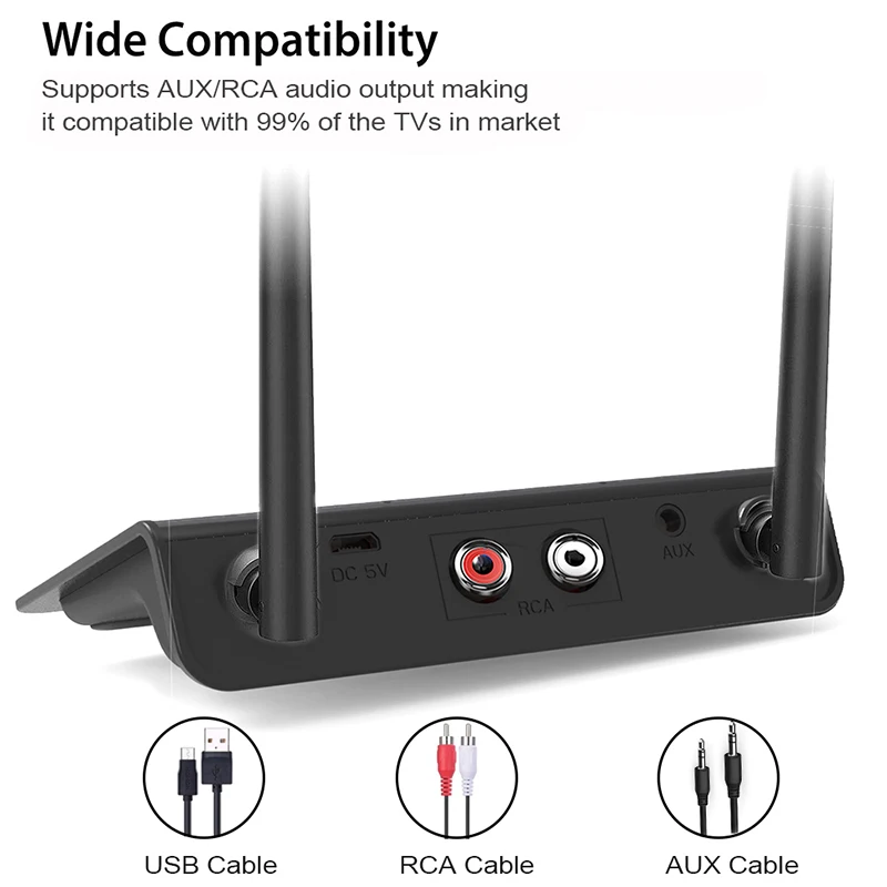 80 м Bluetooth 5 0 RCA приемник передатчик aptX LL HD AAC SBC 3 мм Aux беспроводной аудио адаптер