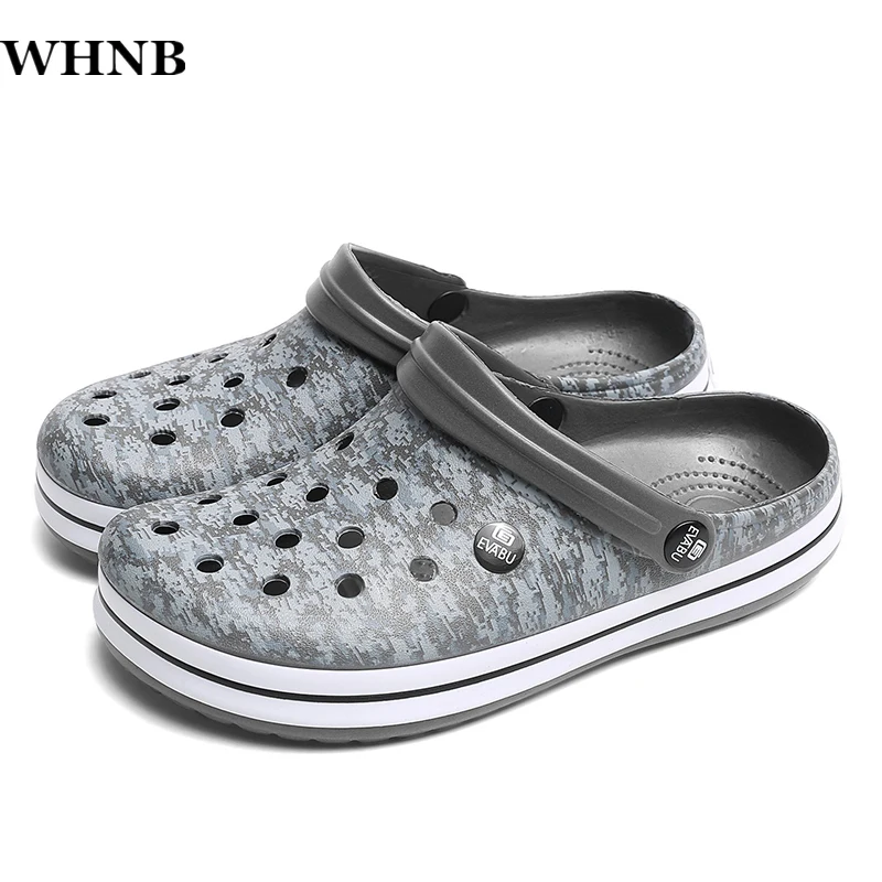 

WHNB 2021 New Summer Jelly Shoes Crocks Hole Shoes Men Beach Sandals Slippers Men Flip Flops Light Sandalias