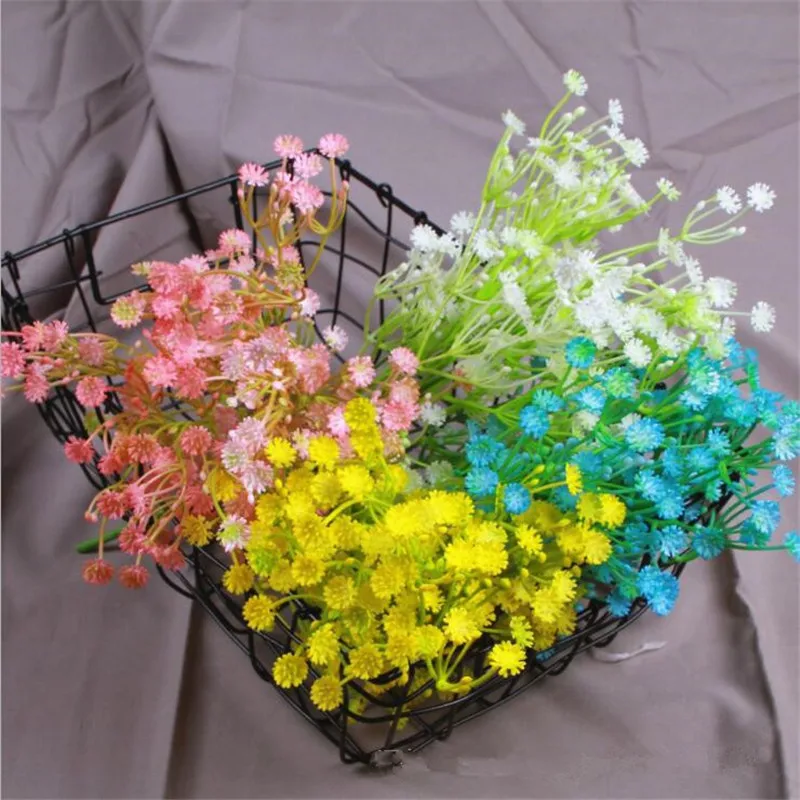 Один пластиковый гипсофил искусственный цветок искусственная трава зеленое