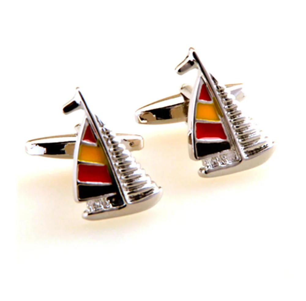 10 пар/лот Медь эмаль парусная яхта запонки с плавающей лодкой парусник Украшения