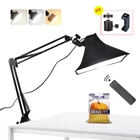 Светодиодный светильник, заполняющая лампа, софтбокс с отражателем, Настольная подвеска, кронштейн для телефона, видеосъемка в реальном времени, стол для фотостудии