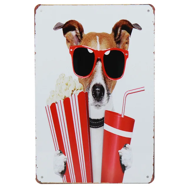 Оловянная надпись в виде милой собаки винтажный милый металлический постер