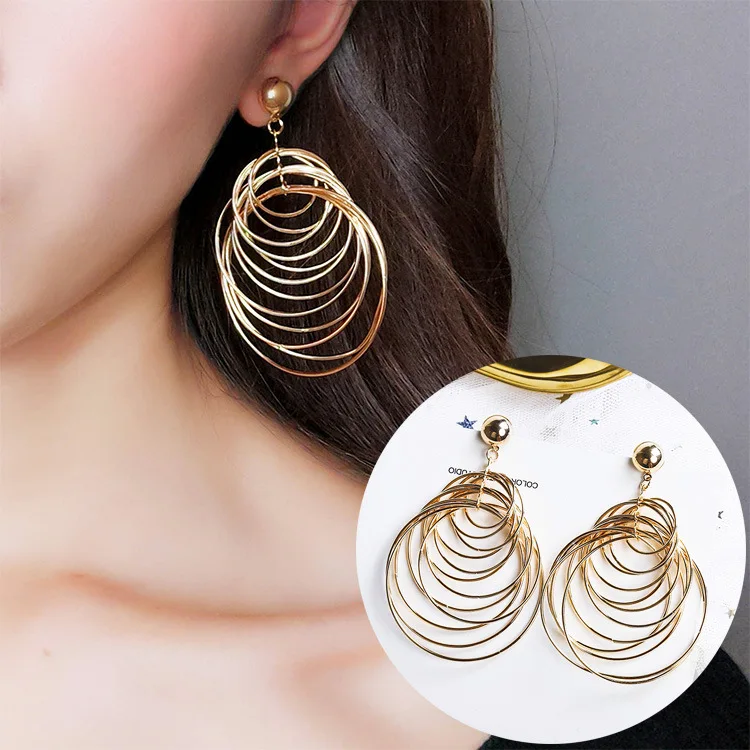 Корейские персонализированные многослойные металлические круглые длинные