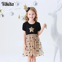 vikita kids summer dress for girls baby girls short sleeve dresses toddlers birthday party school casual princess tutu clothes