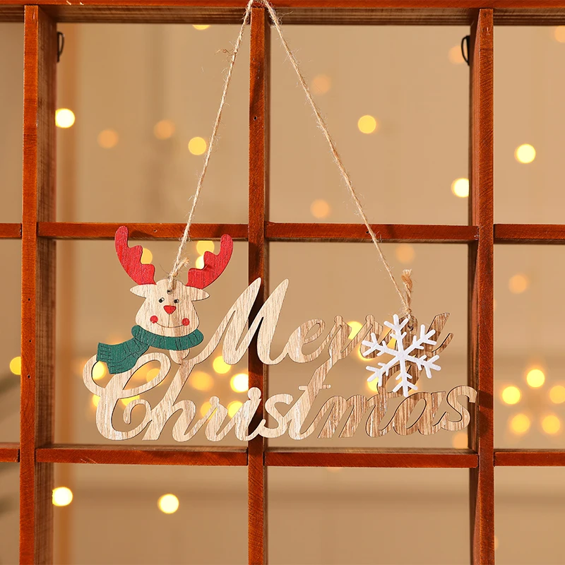 Деревянные рождественские украшения 2020 для елки Санта-Клаус снеговик олень