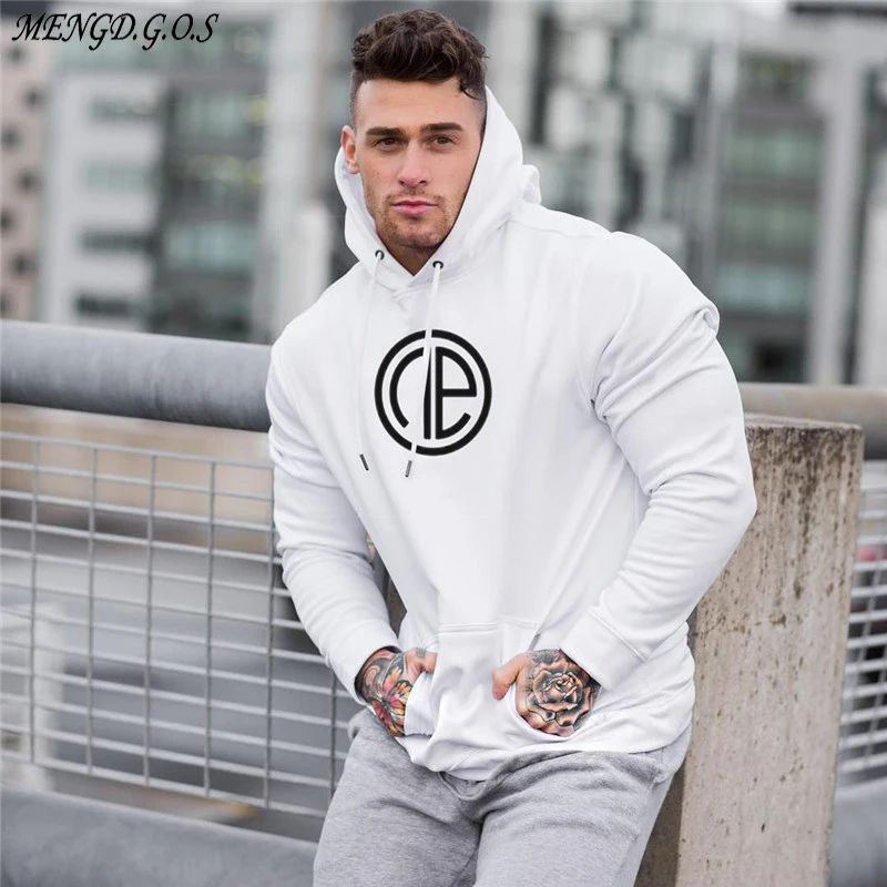 Мужская толстовка с капюшоном модная повседневная для бега брендовая 2019|Мужские