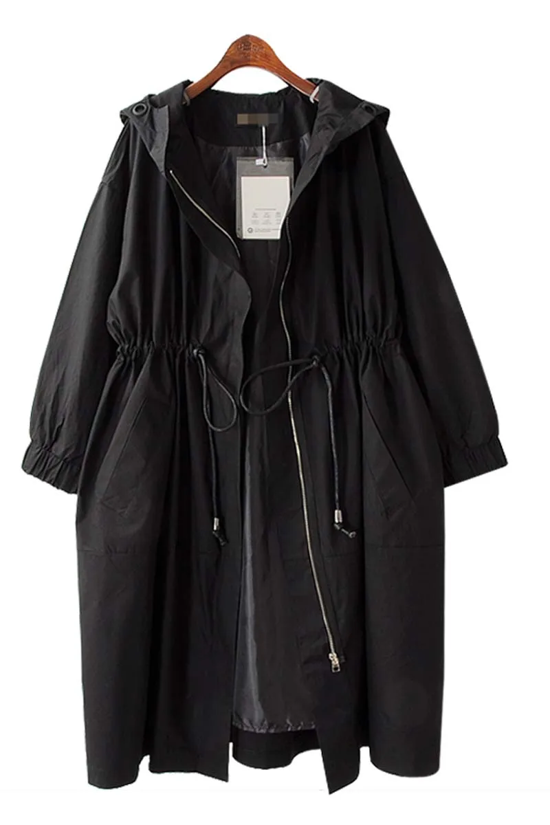 

SONDR Casual Windbreaker Women 2020 Fashion Spring Autumn Long Sleeve Hooded Collar Adjustable Waist Patchwork Pockets