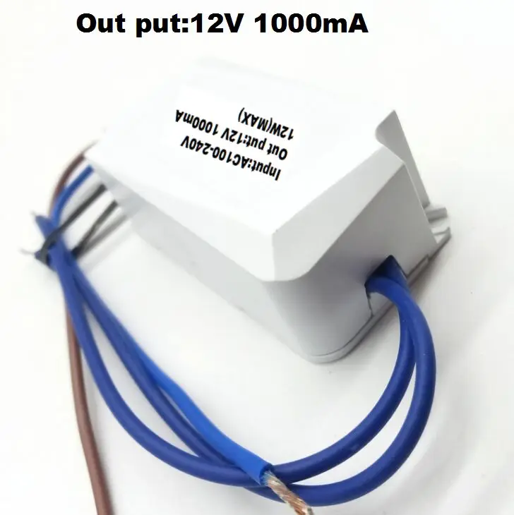 

DC12v LED Power Supply fan drvier AC/DC Adapter 1000mA Driver 100-240V to 12V / Socket for MR11/MR16 6w mini LEDtransformer
