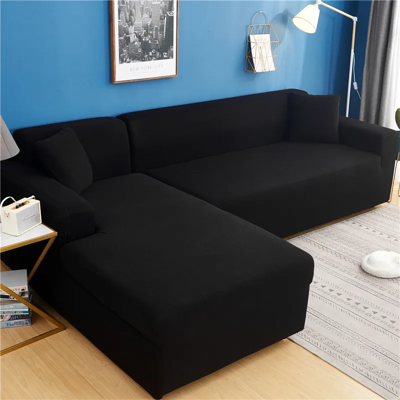 

Solid Stretch Elastic Sofa Cover Detachable Fully Wrapped Slipcover L-shaped Corner Couch of Sofa Sofa Covers for Living Room