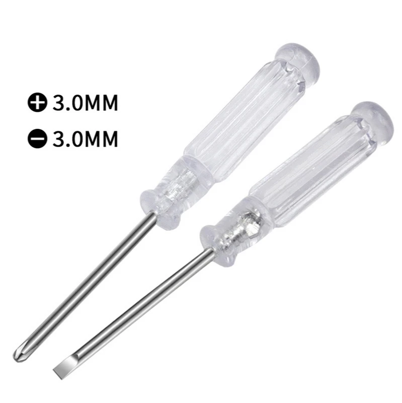 

3mm Mini Transparent Crystal Screwdriver Phillips Slotted Screw Driver Repair Manual Precision Home Appliances Car Repair Tool