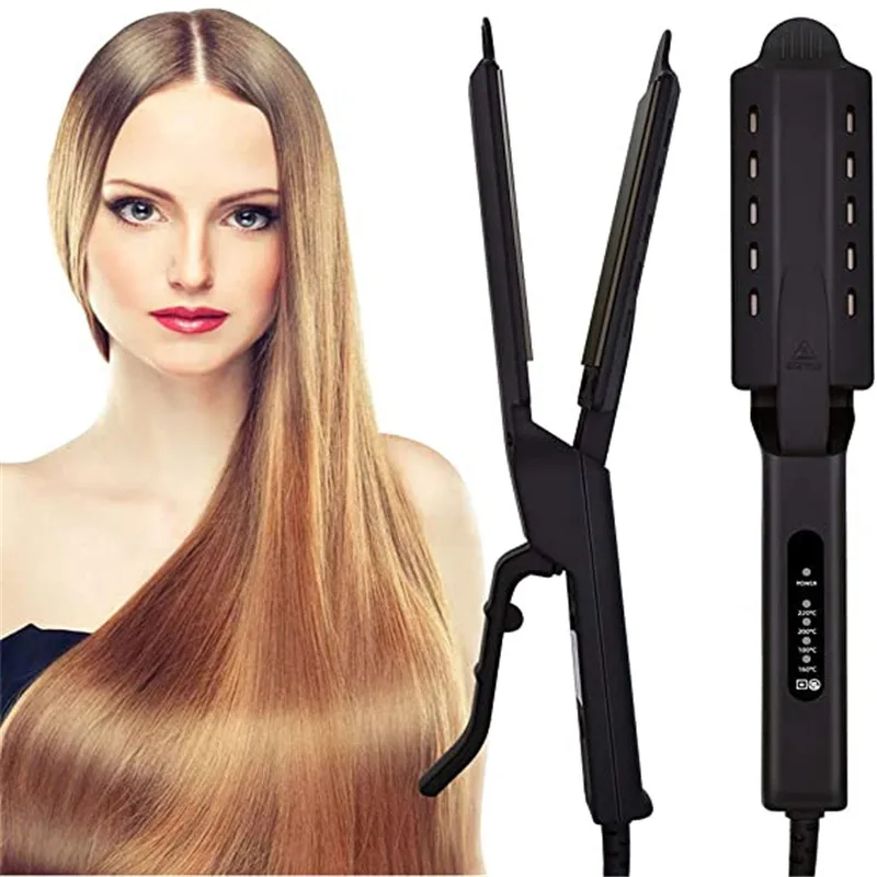 

Electric Steam Hair Straightener Flat Ceramic Iron Steam Pod Hair Straightening Curling Irons Professional Hair Curler For Women