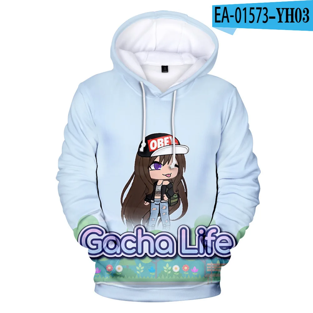 

Spring and Autumn Gacha Life-Men's Women's 3D Digital Printed Sweatshirt Children's Cute Cartoon Game Long Sleeve Pocket Hoodie