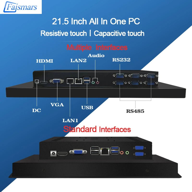 Preise 21,5 Inch Touchscreen Industrie Computer Alle In Einem PC I7-4510U Bulit-in Wifi Win7 XP Linux OS Schnallen Embedded Montieren Panel PC