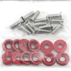 10шт Red Алюминий JDM шайбами и M6 болт автомобильный модифицированный шестигранные крепежные детали крыло шайба бампер двигатель портом мама винты