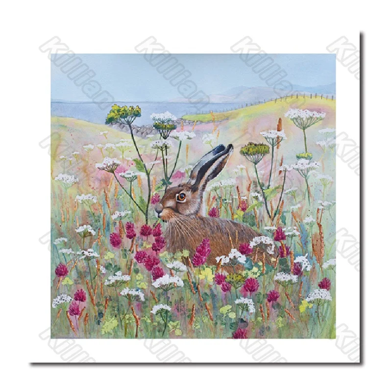 

Cartoon Style Flower and Rabbit Frameles Poster Home Residential Bedroom Decoration Living Room Canvas Painting Hd Print Fresco