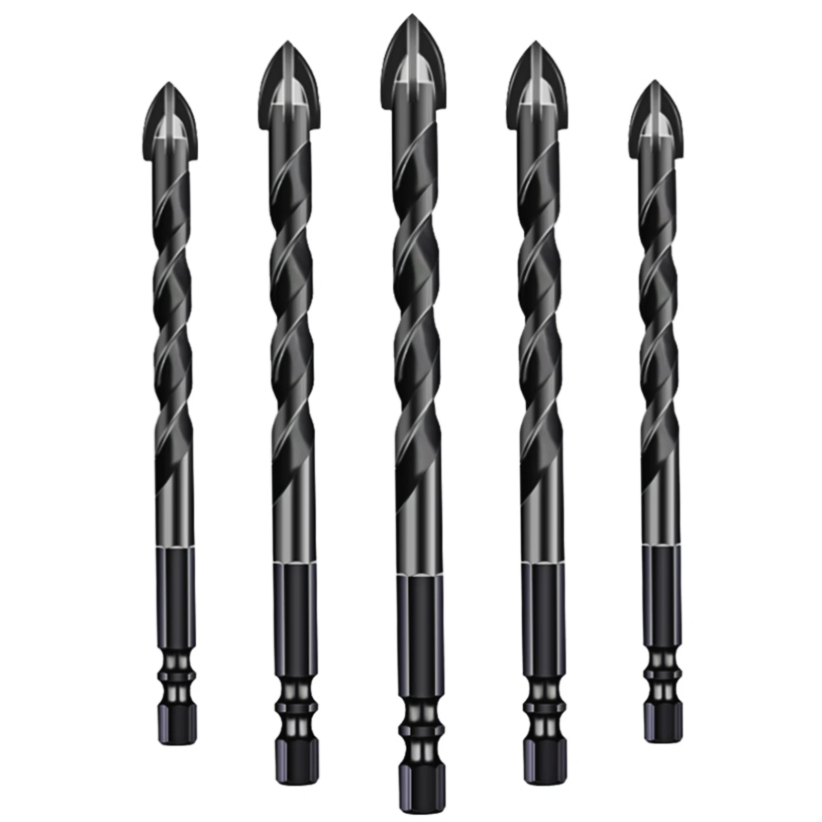 

Masonry Drill Bits 10PCS for Tile Brick Glass Plastic Porcelain Marble Wood Ceramic Wall Mirror with 5 6 8 10 12mm Black