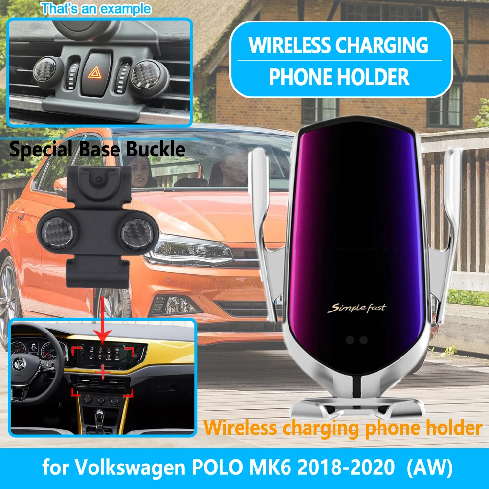Автомобильный держатель для телефона аксессуары Volkswagen VW POLO MK6 2018 2019 2020