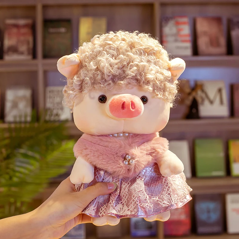 

Cute Moss Curly Hair Plush Toy Rich Pig Doll Doll Princess Small Pig Doll Super Cute Children's Birthday Gift For Girls