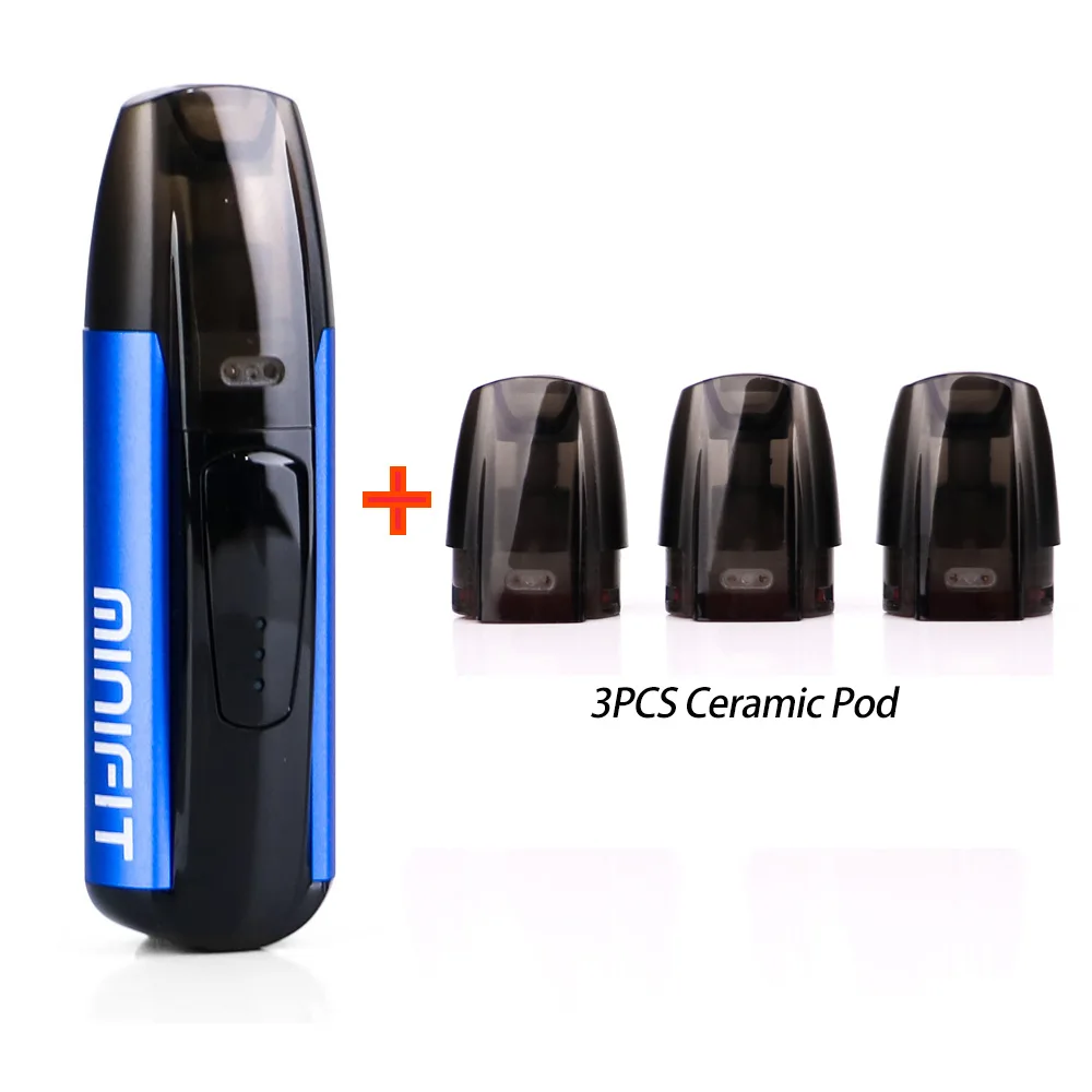 Justfog minifit стартовый комплект 370 мАч все в одном vape комплект как justfog q16 с батареей MINIFIT компактный pod vaping устройство - Цвет: blue 3 ceramic pod