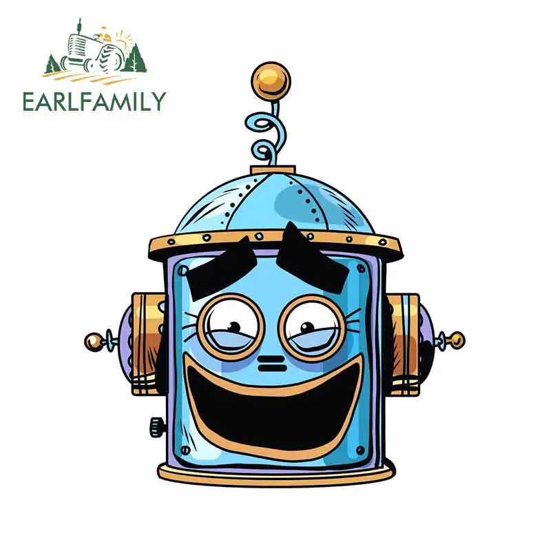 

EARLFAMILY 13 см x 11,7 см для головы робота, декоративная наклейка, автомобильные аксессуары, наклейки, виниловая автомобильная пленка, 3D Водонепро...