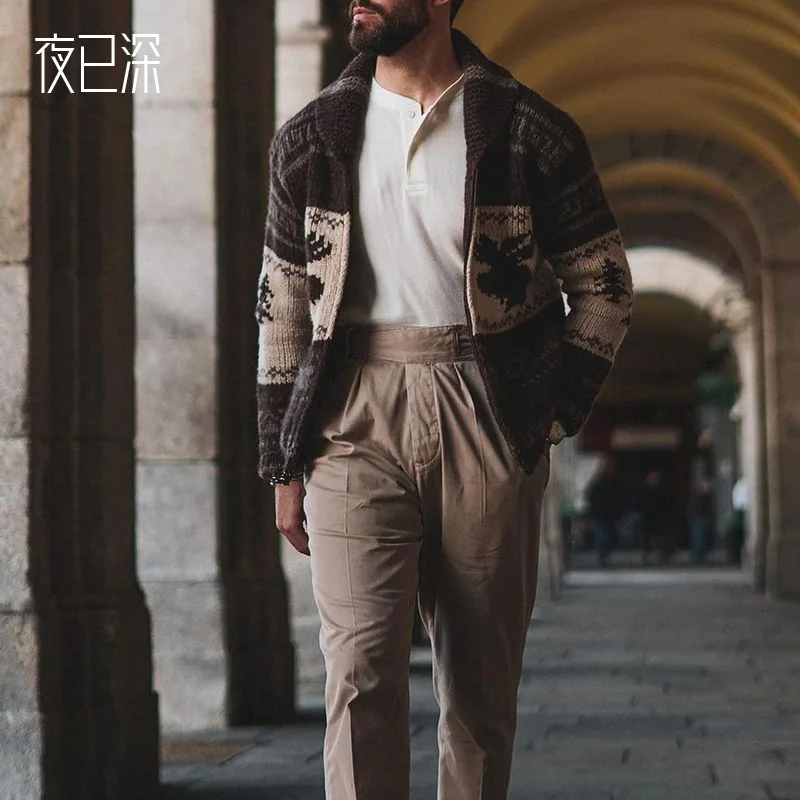 

2021 Autumn Winter New Men's Casual Coat European Cardigan Sweater