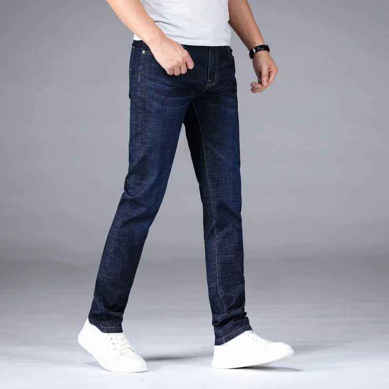 

Spring/Summer 2021 Men's Fit Straight Leg Jean High End Stretch Young Men's Business Casual Trousers available in plus-size