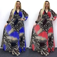 african dress african womens dashiki chiffon dress 2021 new spring and autumn long sleeves loose retro large swing dressbelt
