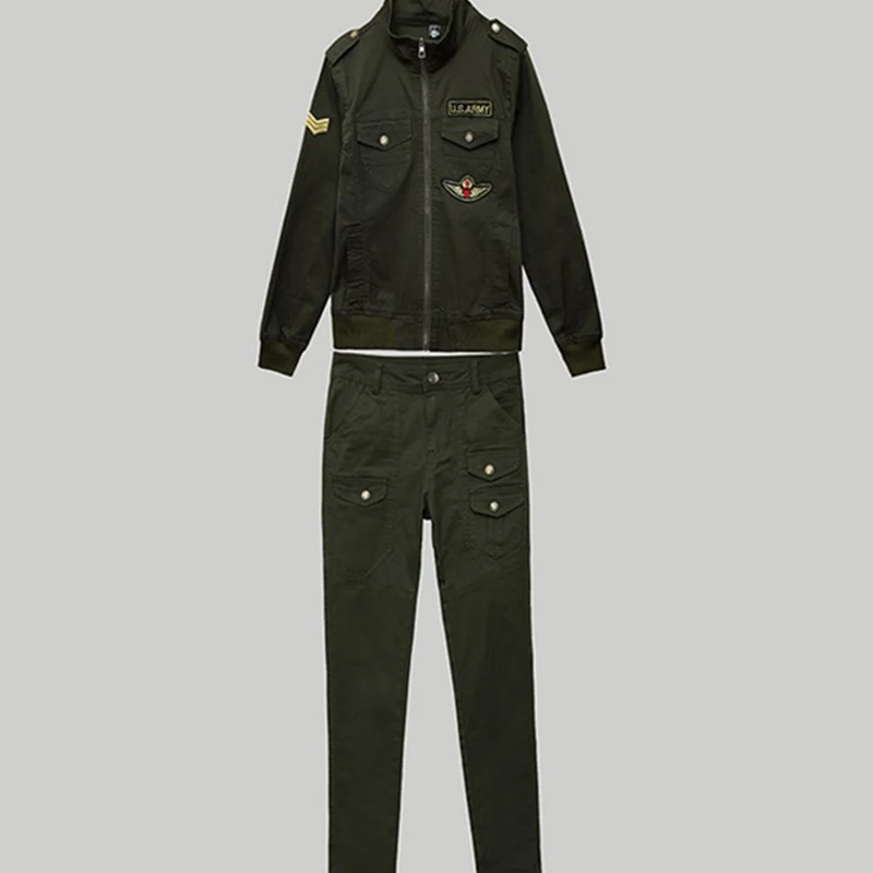 2020 Conjunto Feminino Для женщин Хлопок Военная униформа в камуфляжном армейском стиле