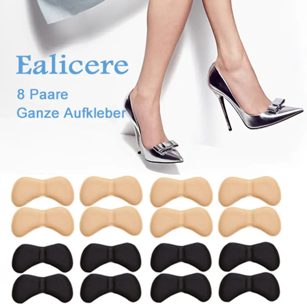 

Hot Heel Stickers Heel Cushion Pads Shoe Heel Insoles for Improved Shoe Fit and Comfort, Black+Beige
