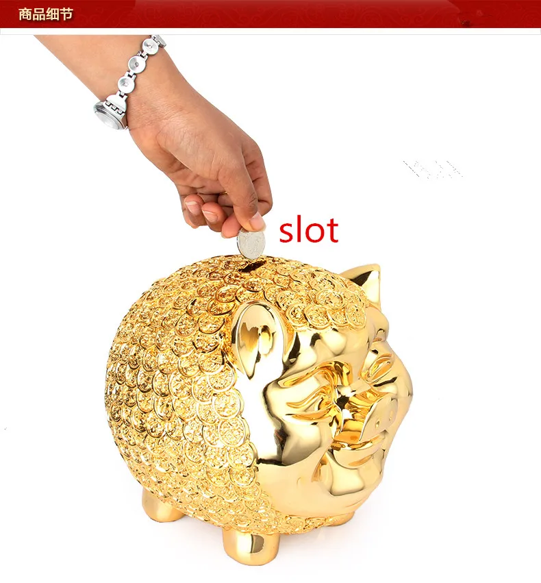 

Золотая свинка, копилка, украшения для дома, искусство и ремесла, новый креативный подарок на день рождения, новогодние украшения, подарки, у...