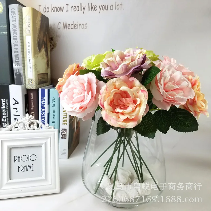 10 шт./лот Искусственный цветок розы искусственный венок одинарный Шелковая Роза