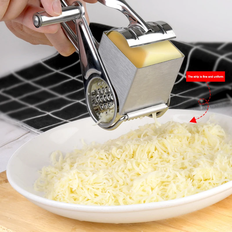 

Stainless Steel Cheese Grater Hand Crank Rotary Blades Vegetable Grinder Kitchen ADW889