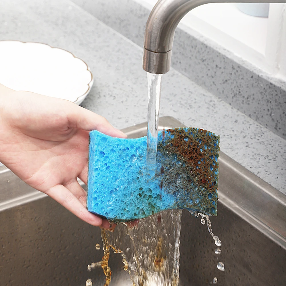 Сверхпрочная скраб губка Eyliden многоразовая антицарапинная целлюлозная для кухни