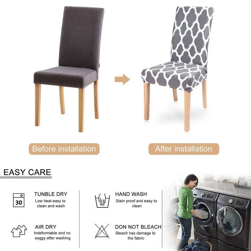 Обеденные аксессуары пасторальный принт Современные чехлы мебель спандекс