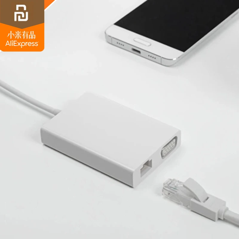 

Original Xiaomi Notebook USB-C to VGA Gigabit Ethernet port multi-function adapter 4k USB 3.0 Multifunction Adapter USB Type C