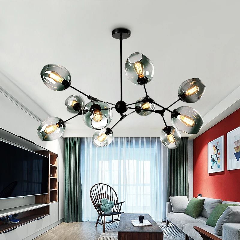 

Nordic Minimalism Glass Ball Chandelier Lighting For Living Room Home Decoration Chandeliers Lamp Dinning Room Hanging Lights