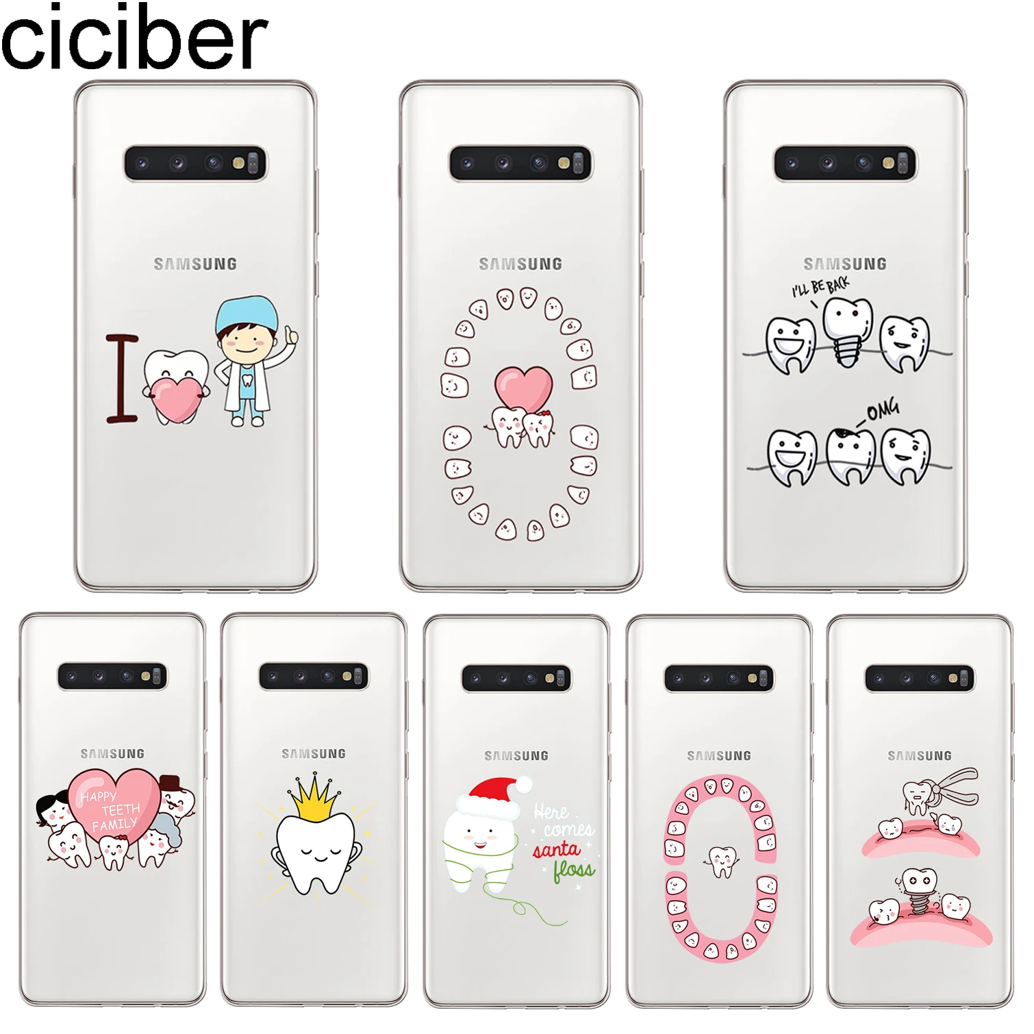 Чехол для телефона ciciber с мультяшным зубом Samsung Galaxy S8 S9 S10 S7 S6 S5 + S10e Lite Plus Edge mini
