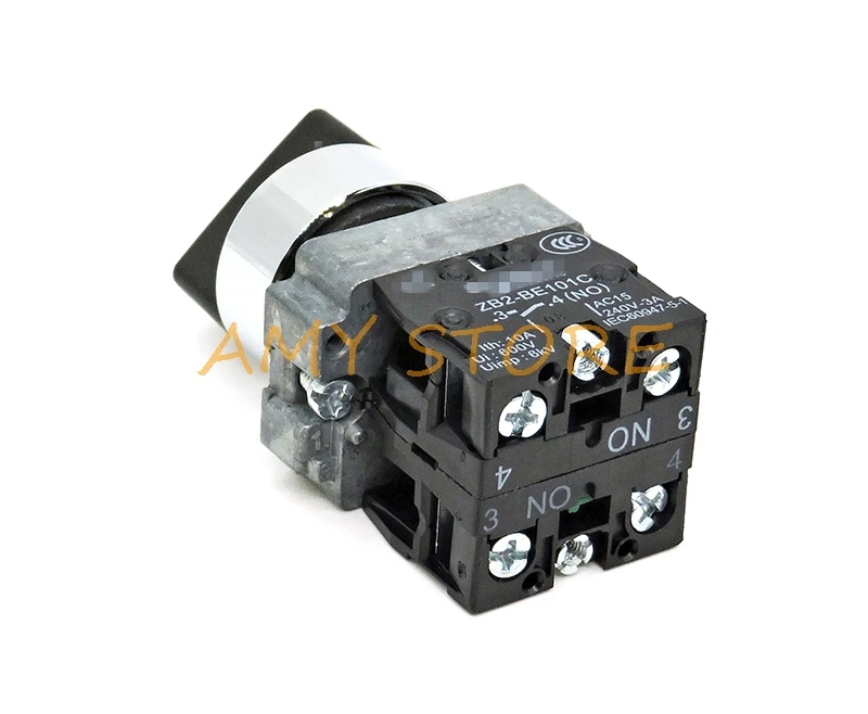 XB2-BD73 Three 3 Position Left Momentary + Right Self Lock Rotary Select Selector Switch 22mm 2NO Normal Open |
