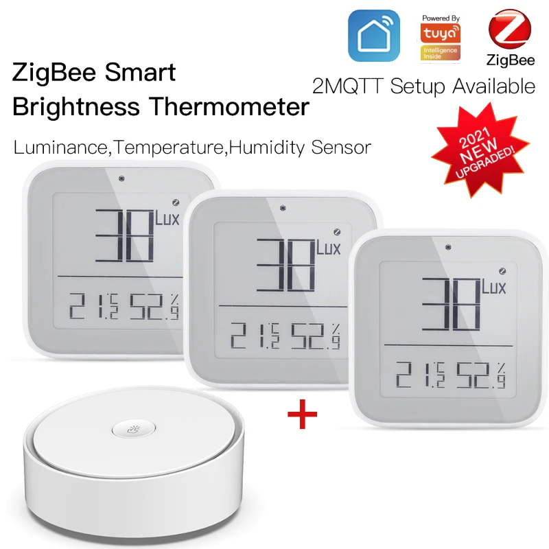 

Tuya ZigBee Smart Home Temperature And Humidity Sensor With LED Screen Works With Google Assistant And Tuya Zigbee Hub