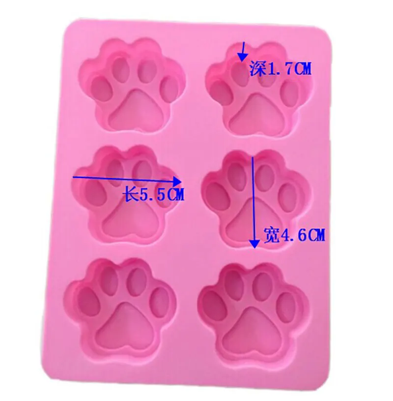 6 полостей инструменты для изготовления мыла кошачьи лапки шаблон Торт Шоколад