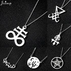 Jisensp, Готическая мода, левиазанский крест, подвеска из нержавеющей стали, ювелирные изделия, ожерелье с камнем для женщин и мужчин, бижутерия