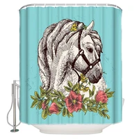 shower curtains for bathroom polyester fabric boho animal horse poppy wreath equestrian bath curtain for bathroom accessories
