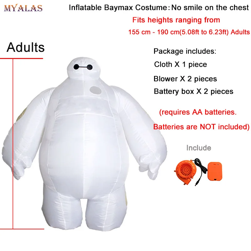Baymax No Smile Надувной костюм Миньона с одним глазом или двойными глазами, карнавальный костюм для Хэллоуина, карнавальный костюм Миньона для взрослых - Цвет: Baymax No Smile