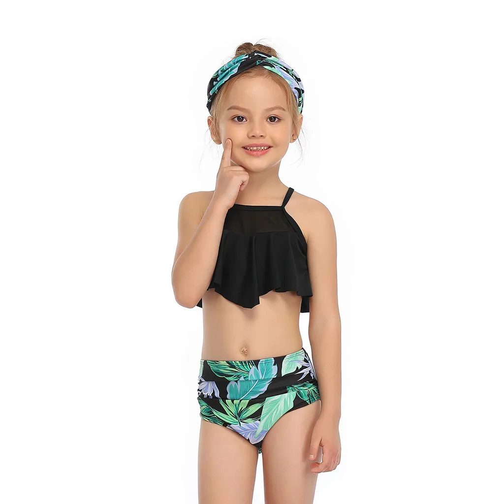 Купальный костюм для девочек комплект из двух предметов с принтом мамы и дочки