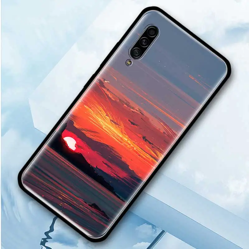 

Silicone Case For Samsung Galaxy A51 A71 A50 A21s A10 A20e A30 A40 A70 A31 A41 A11 A91 A72 Cover Fundas Mountain Sea Sun Moon