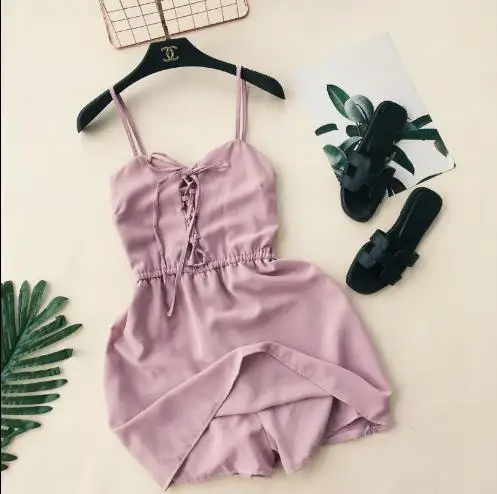 Женские комбинезоны на шнуровке с широкими штанинами и высокой талией