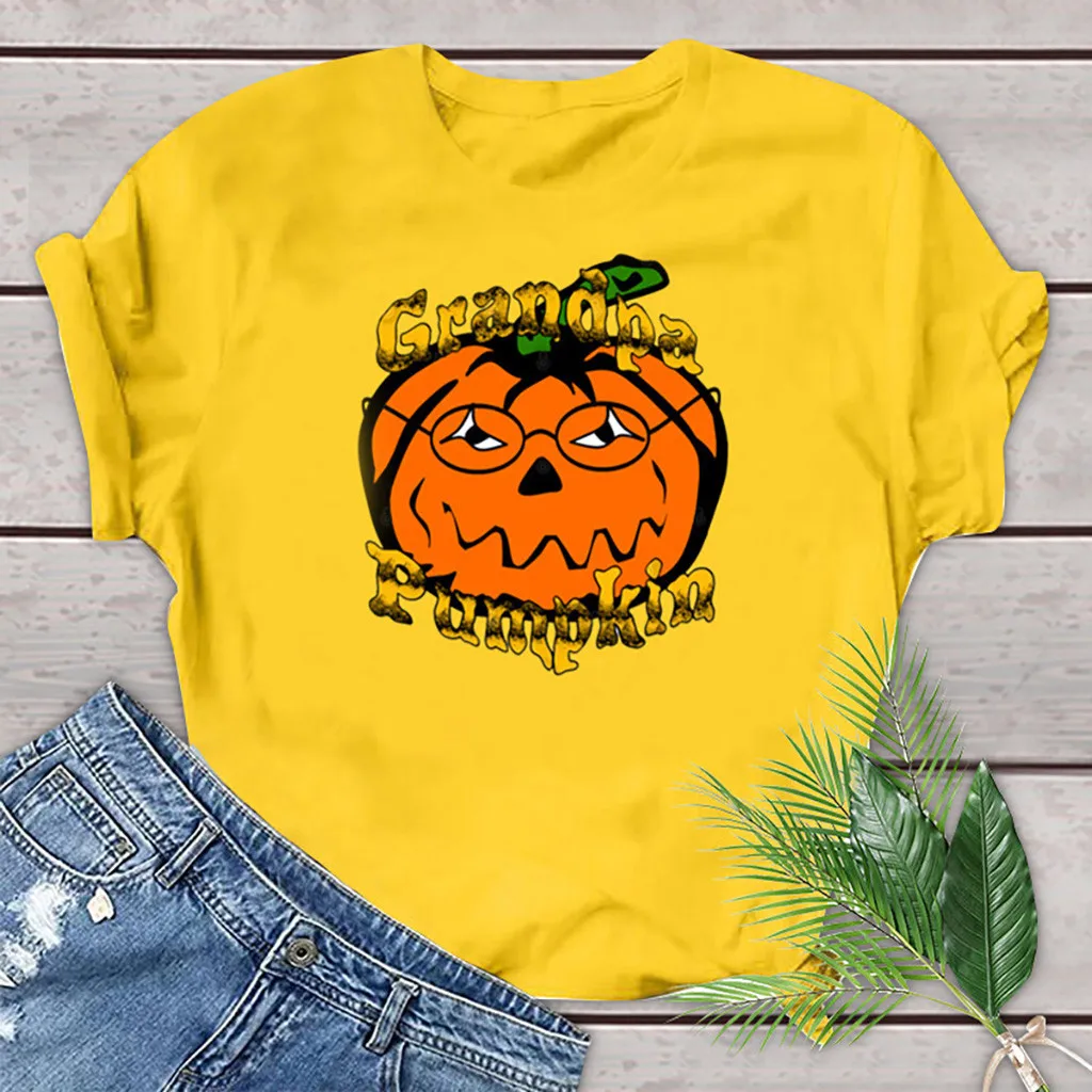 Новинка 2020 женская футболка с графическим принтом ведьмы тыквы осень Хэллоуин